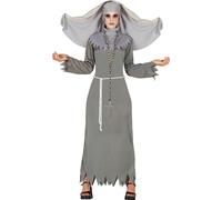 Costume d'Halloween de nonne possédée gris