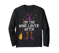 Costume d'halloween de Sommelier Amusant avec Inscription « I'm The Wine Lover Witch » Manche Longue