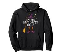 Costume d'halloween de Sommelier Amusant avec Inscription « I'm The Wine Lover Witch » Sweat à Capuche