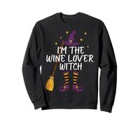Costume d'halloween de Sommelier Amusant avec Inscription « I'm The Wine Lover Witch » Sweatshirt