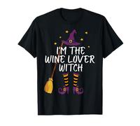 Costume d'halloween de Sommelier Amusant avec Inscription « I'm The Wine Lover Witch » T-Shirt