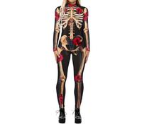 Costume d'Halloween décontracté à imprimé numérique pour femme - Combinaison moulante à manches longues - Costume d'Halloween pour femme (2)