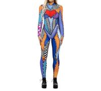 Costume d'Halloween décontracté à manches longues avec impression numérique pour femme (2)