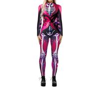 Costume d'Halloween décontracté pour femme - Impression numérique - Manches longues - Combinaison moulante - Costume d'Halloween (2)