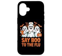 Costume d'halloween d'infirmière fantôme Say Boo to The Flu Coque pour iPhone 16