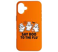 Costume d'halloween d'infirmière fantôme Say Boo to The Flu Coque pour iPhone 16 Plus