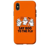 Costume d'halloween d'infirmière fantôme Say Boo to The Flu Coque pour iPhone X/XS