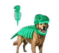 Costume d'Halloween doux respirant mignon réglable cosplay | Vêtement squelette de dinosaure pour un anniversaire, un festival, une fête, une séance photo, un chiot, un chaton