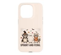 Costume d'halloween Effrayant et Sauvage de Raton Laveur et de fantôme Coque pour iPhone 15 Pro