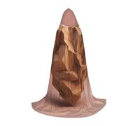 Costume d'Halloween en bois imprimé cœur, cape médiévale avec capuche confortable, pour cosplay, fêtes et plus encore