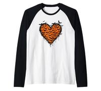 Costume d'halloween en Forme de cœur, Citrouille, Squelette, fantôme, sorcière, Horreur Manche Raglan
