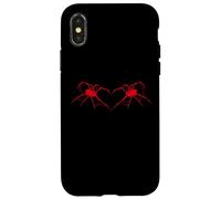 Costume d'halloween en Toile d'araignée Gothique, cœur d'araignée Coque pour iPhone X/XS