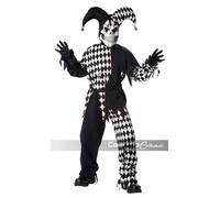 Costume D'Halloween Enfant Jester Maléfique Crâne Effrayant 00217