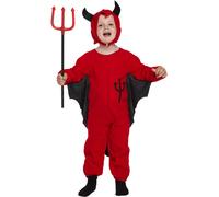 Costume D'Halloween Fantaisie Diable Rouge Pour Enfant À Partir De 2-3 Ans