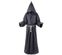 Costume d'Halloween gothique pour femme en dentelle, robe médiévale moine frère, costume de sorcière, costume de prêtre, vêtements de sorcière pour femme, gothique, gris
