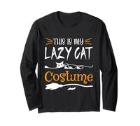 Costume d'Halloween mignon pour les amoureux des chats - Mon chat paresseux Costume pour maman, papa Manche Longue