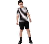Costume d'Halloween noir et blanc de famille gothique