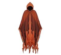 Costume d'Halloween original pour femme Cape effrayante Noir/blanc/rouge Costume adulte Cape de fantôme avec capuche Déguisement Scream Cape de sorcière pour fêtes d'horreur Cosplay