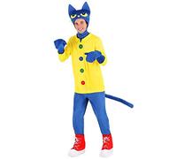 Costume d'Halloween Pete le chat pour homme, costume d'Halloween de Pete le chat, tenue groovy Pete le chat, Jaune/bleu, X-Small