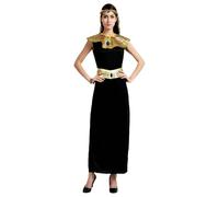 Costume d'Halloween Pharaon - Ensemble de tenue égyptienne dorée avec coiffe, armure d'épaule, bracelets de ceinture métalliques, robe King Queen unisexe en polyester | Tenue de cosplay complète pour