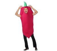 Costume d'Halloween poivre pour homme - Costume de personnage de nourriture pour fête et costumade - Rouge - Taille unique