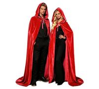 Costume d'Halloween - Poncho médiéval - Manteau à capuche pour adulte | Sans manches, avec capuche, laçage, longueur au sol, mystérieux, léger, respirant, pour cosplay, festival