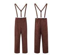 Costume d'Halloween pour adulte avec chemise à carreaux et porte-jarretelles, costume d'Halloween pour homme (marron, taille XXL)