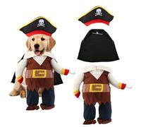 Costume d'halloween pour Animal de Compagnie, Chapeau Imprimé Tête de Mort Style Pirate Costume de Chien Drôle Vêtements de Cosplay pour Chien Chat Costume Pirate pour Halloween (Taille L)