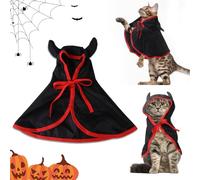 Costume d'Halloween pour animal domestique - Costume de vampire - Cape de magicien pour chat et chiot - Cape de sorcière - Cape d'Halloween et de costumade - Vêtements pour chats et chiens de petite