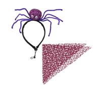 Costume d'Halloween pour animaux de compagnie pour chien et chat - Col Spiderweb - Écharpe - Offre d'anniversaire - Bandana doux - Triangle - Costume d'Halloween amusant