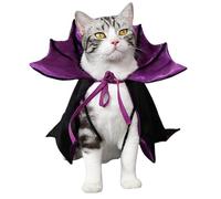Costume d'halloween pour Chat, Costume de Chat Vampire, Cape d'aile de Chauve-Souris, Costumes 'Halloween avec Cravate, Cape Vampire Cosplay pour Petits Chiens et Chats, Violet