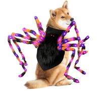 Costume d'halloween pour Chats et Chiens de Petite à Moyenne Taille, Design d'araignée avec Jambes malléables, léger et Confortable, lumières LED, Accessoires de fête Amusants