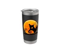 Costume d'Halloween pour chien lévrier afghan et lune drôle Gobelet isotherme en acier inoxydable double paroi