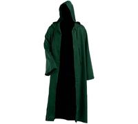 Costume d'Halloween pour enfant - Costume de cosplay - Cape - Robe tunique avec capuche - Holster de cuisse - Pour femme au Moyen Âge - Vert - 7-8 ans