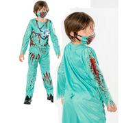 Costume D'Halloween Pour Enfant Zombie Médecin Uniforme De Médecin Pour Garçons