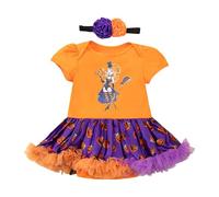 Costume d'Halloween pour enfants - Robe de dessin animé citrouille - Tutu - Costume de fête pour fille de 0 à 12 mois - Décontracté - Printemps été - Histoires de l'Avent (jaune 1, 6-12 mois)