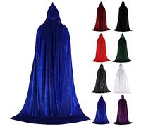 Costume d'Halloween pour femme Cape à capuche gothique Costume de sorcière pour adulte Unisexe Vampire Horreur Cape Cosplay Mascarade Fête Costume de sorcière, Gris A2., L