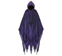 Costume d'Halloween pour femme Cape effrayante Noir/blanc/rouge Costume adulte Cape fantôme avec capuche Déguisement Scream Cape de sorcière pour les fêtes d'horreur Cosplay, B01 violet, taille unique