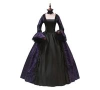 Costume d'Halloween pour femme - Robe médiévale - Élégant costume gothique - Robe de tribunal historique - Fête d'Halloween - Vêtements formels - Histoire médiévale (violet, S)