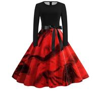 Costume d'Halloween pour femme Robe paules Dénudées Imprimé Bloody/Sang Halloween Carnaval Jupe Asymétrique Gothique Mystérieux fête, cosplay,