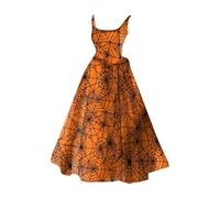 Costume d'Halloween pour femme - Robe sanglante avec imprimé éclaboussures de sang - Robe de mariée zombie sans manches - Pour fête d'horreur, gothique effrayant, cosplay, ligne A, fête, rockabilly