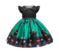 Costume d'halloween pour Fille Gothique Lolita Robe DéContracté Midi de Bal la Renaissance Vampire Deguisement Squelette Enfant Halloween Cosplay Fête