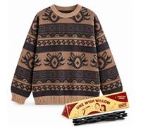 Costume d'Halloween pour homme avec accessoire en saule | Pull d'Halloween à motifs, accessoire fantaisie branche de saule, accessoire de déguisement, tailles S/M à XXL/XXXL