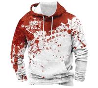 Costume d'Halloween pour homme avec capuche sanglante effrayante et poches pour l'automne à manches longues, Z02-grey2 Sweats à capuche Halloween pour homme, 4XL