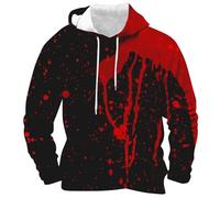Costume d'Halloween pour homme avec capuche sanglante effrayante et poches pour l'automne à manches longues, Z01-black2 Sweats à capuche Halloween pour homme, XXL
