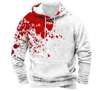 Costume d'Halloween pour homme avec capuche sanglante effrayante et poches pour l'automne à manches longues, Z01-white Halloween Hoodies pour hommes, 3XL
