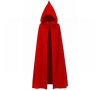Costume d'Halloween pour homme, cape à capuche unisexe longue en velours de la Renaissance, cape médiévale et cosplay, Rouge, One Size