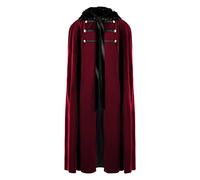 Costume d'Halloween pour homme - Cape médiévale steampunk - Cape de cosplay - Costume de samouraï, Rouge, taille unique
