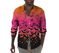 Costume d'halloween pour Homme, Citrouille Motif Drôle Manches Longues Tête De Casual Funky Fête Mode Et Confort Adulte avec Impression 3D Monstre Fantôme Grande Taille Chemises Soirée Dansante