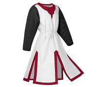 Costume d'Halloween pour homme - Costume de cosplay médiéval pour homme - Tunique de chevalier médiévale - Robe de la Renaissance - Taille L, Z01-rouge., S